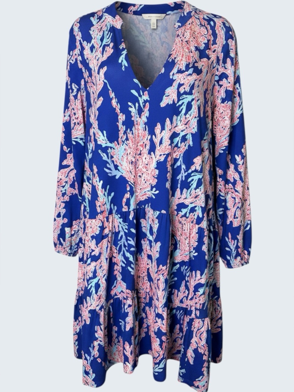 LILLY PULITZER Women's TRACI L/S Dress BOREALIS BLUE SWIM ON OVER XL NWT - Picture 2 of 9